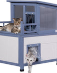 PETSFIT 2 Story Outdoor Cat House Insulated Cat House - Pet Supplies