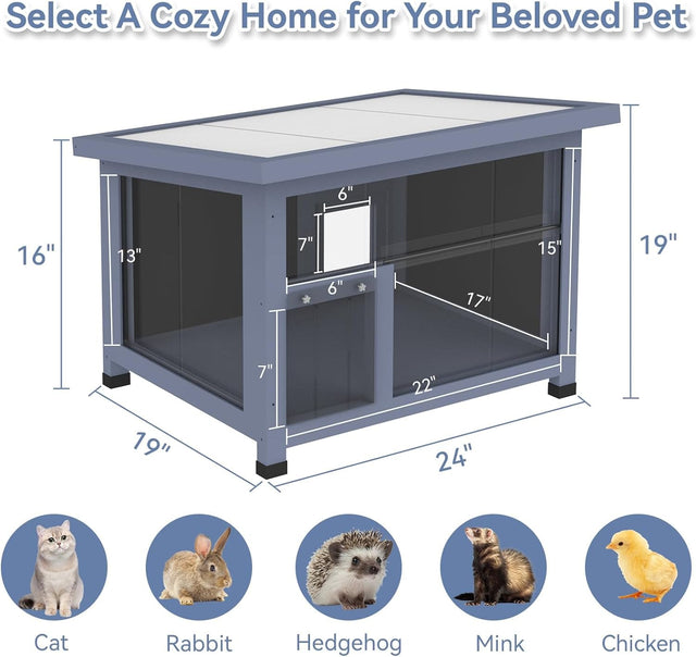 PETSFIT Large Catio Outdoor Cat Enclosure Weatherproof & Waterproof Outside Cat House -  Pet Supplies