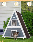 PETSFIT 2 Story Outdoor Cat House with Escape Door Indoor Pet House for Small Animal - PETSFIT STORE Pet Supplies