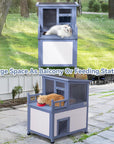 PETSFIT 2 Story Outdoor Cat House Insulated Cat House - Pet Supplies