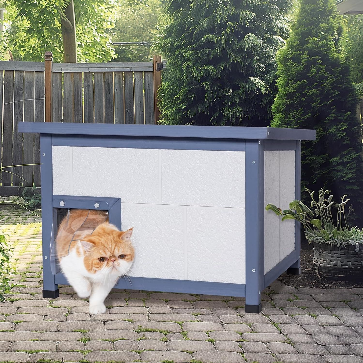 PETSFIT Large Catio Outdoor Cat Enclosure Weatherproof &amp; Waterproof Outside Cat House -  Pet Supplies