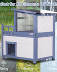 PETSFIT 2 Story Outdoor Cat House Insulated Cat House - Pet Supplies