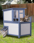 PETSFIT 2 Story Outdoor Cat House Insulated Cat House - Pet Supplies