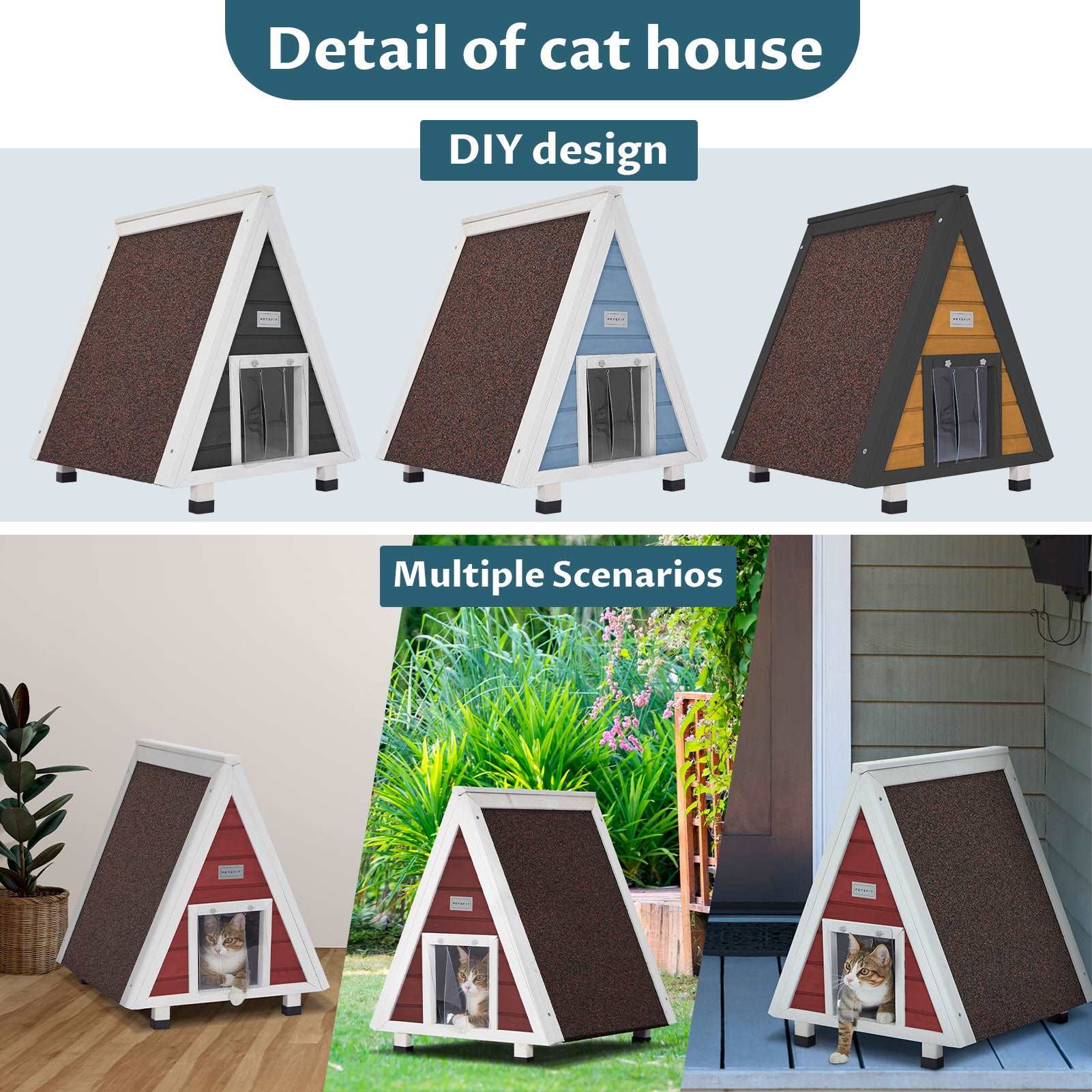 PETSFIT-Single-Story-Triangular-Cat-House-With-Foot-Stand-07