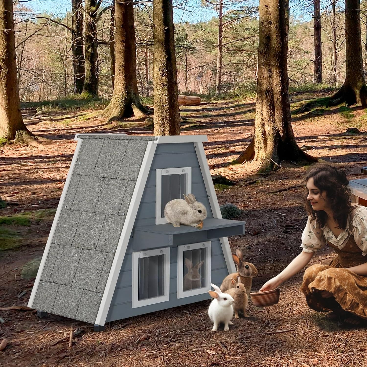 PETSFIT Outside Feral Cat House with Escape Door -  Pet Supplies