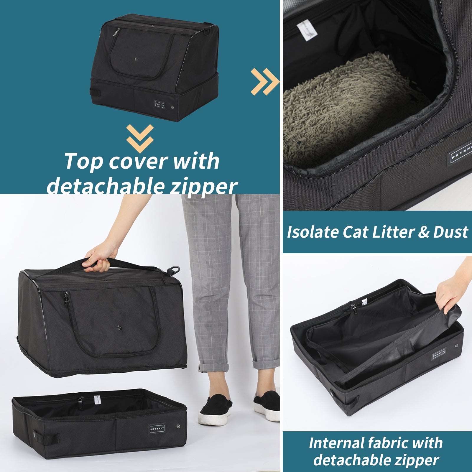 PETSFIT Upgrade Portable Travel Cat Litter Box - PETSFIT STORE