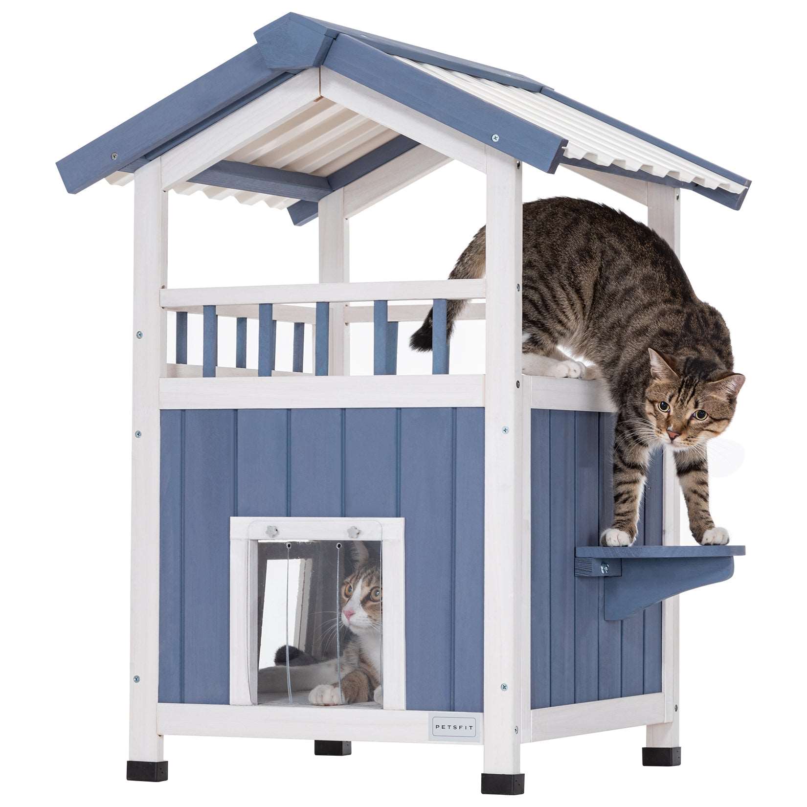 https://petsfit.com/products/petsfit-outside-wooden-cat-house-pvc-roof-door-with-curtain-escape-door-07