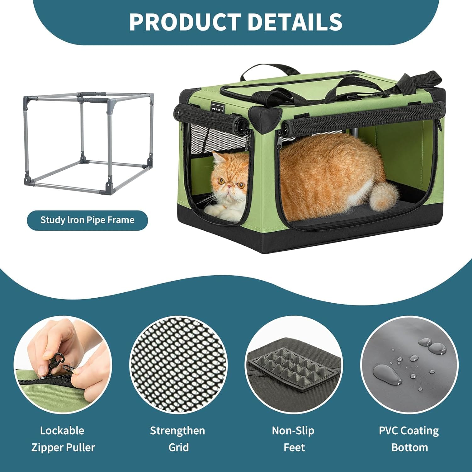 PETSFIT Portable Soft Collapsible Dog Crate For Puppy 20inch-动物/宠物用品