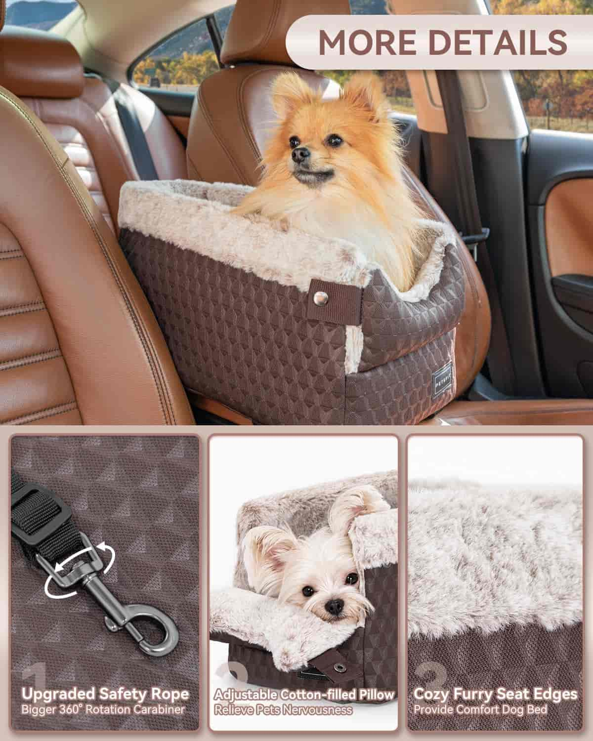 Console-Dog-Car-Seat-Brown