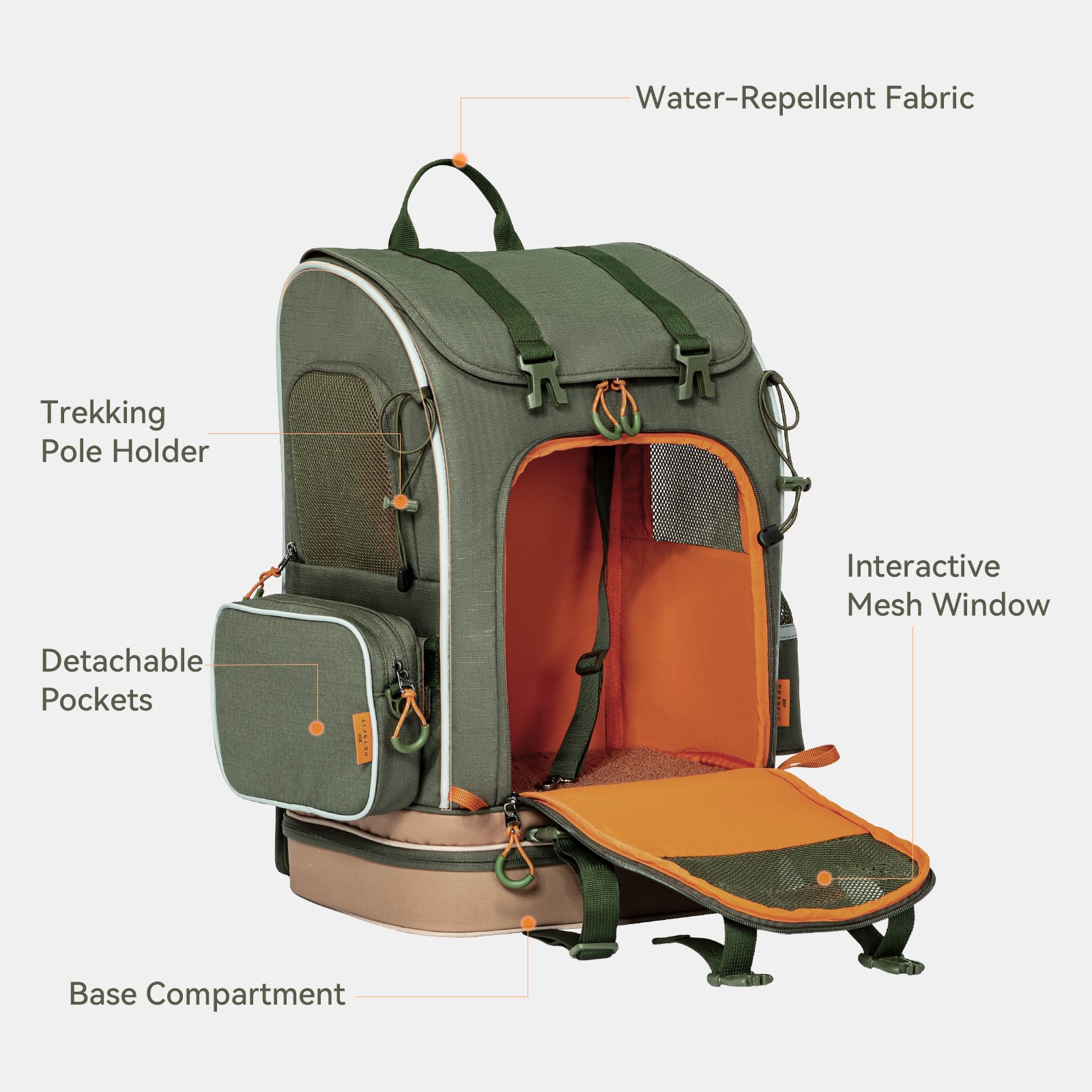 Dog & Cat Hiking Backpack Carrier – Multi-Compartment Pet Carrier