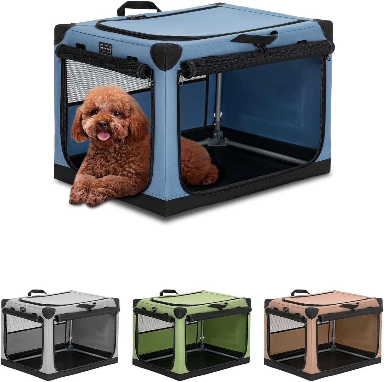 PETSFIT Portable Soft Collapsible Dog Crate-