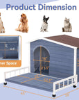 PETSFIT Weatherproof Dog House with Porch & Openable Asphalt Roof