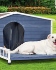 PETSFIT Weatherproof Dog House with Porch & Openable Asphalt Roof