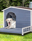 Petsfit Weatherproof Dog House with Porch & Openable Asphalt Roof