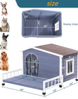 PETSFIT Weatherproof Dog House with Porch & Openable Asphalt Roof