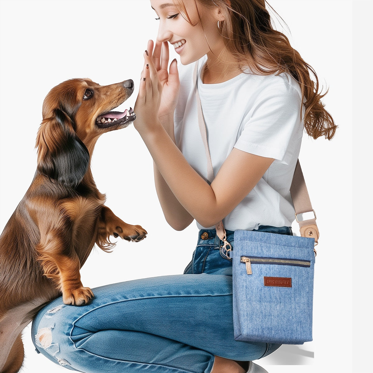 PETSFIT Denim Pet Crossbody Bag