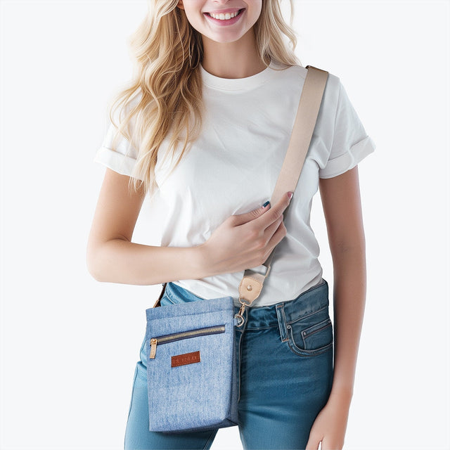 PETSFIT Pet Denim Crossbody Bag – Convenient and Practical Crossbody Carrier for Pets on the Go