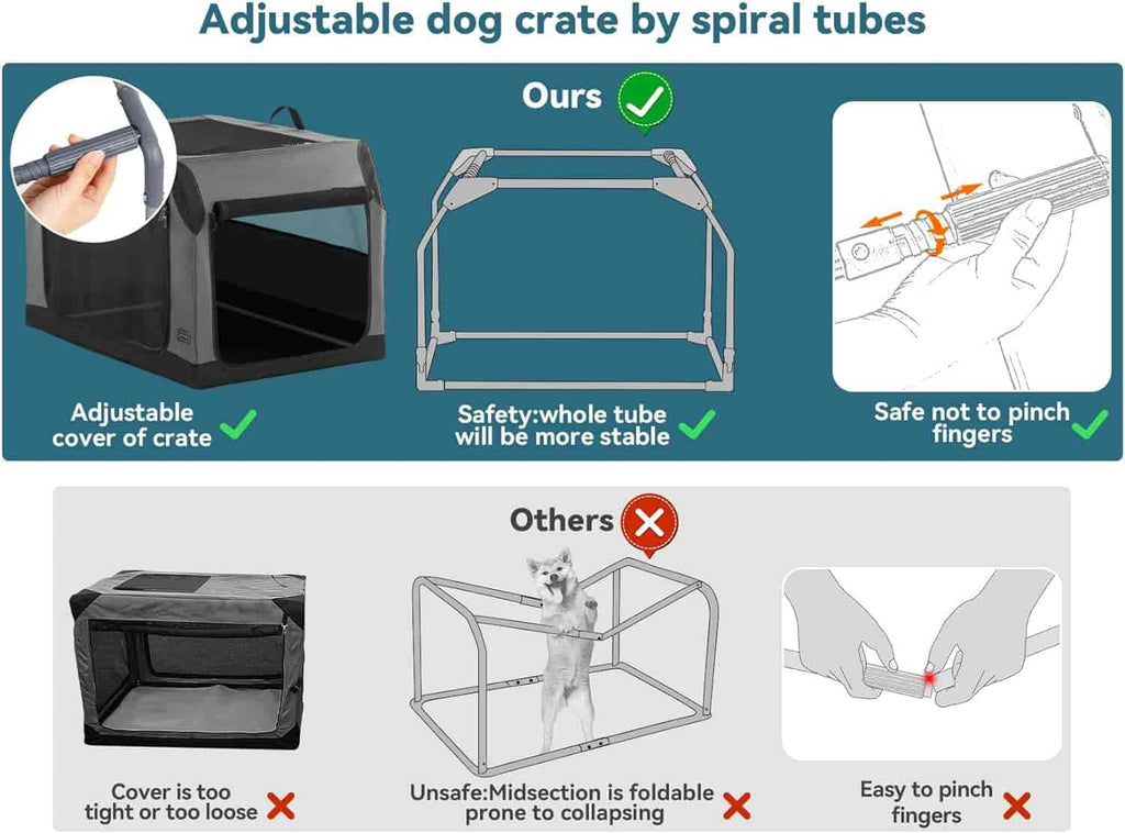 Dog-Crate-Indoor-Adjustable-Fabric-Cover-by-SpiralIron-Pipe-BLACK