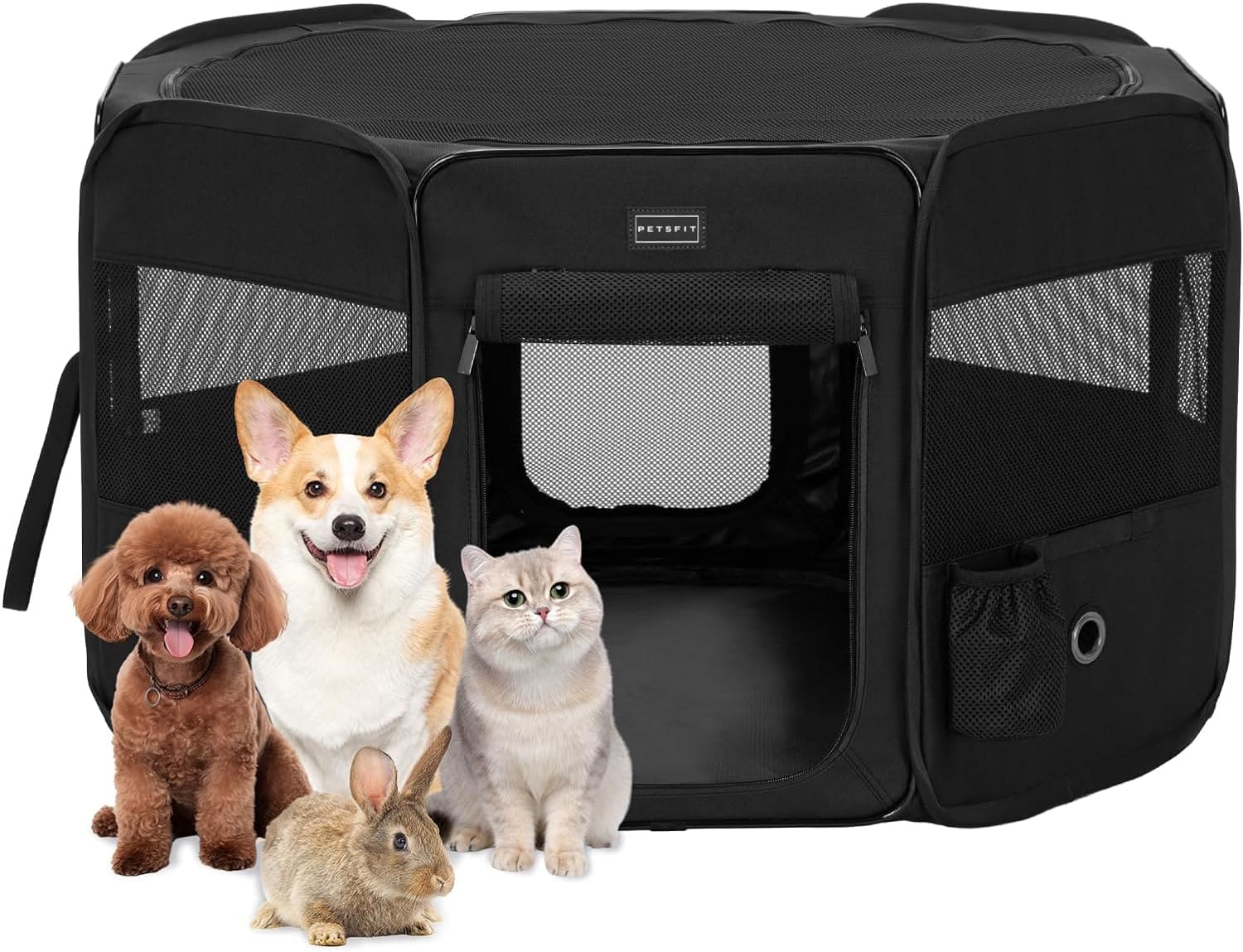 PETSFIT Dog Playpen And Crate Collapsible Portable PlayPen For Small Medium Dogs -  Pet Supplies