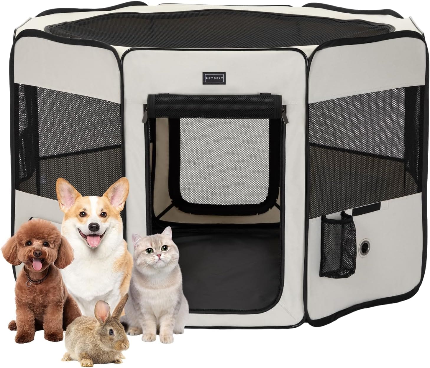 PETSFIT Dog Playpen And Crate Collapsible Portable PlayPen For Small Medium Dogs -  Pet Supplies