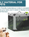 PETSFIT Portable Soft Collapsible Dog Crate Light Gray-动物/宠物用品