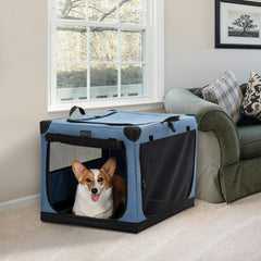 View of Petsfit Portable Soft Collapsible Dog Crate Travel Pet Cage Carrier ...