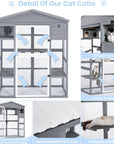 PETSFIT Outdoor Catio&Cat Enclosure For Sale 4 Tries 2 Resting Room 4 Platforms and Waterproof Roof Catio Outdoor -  Pet Supplies