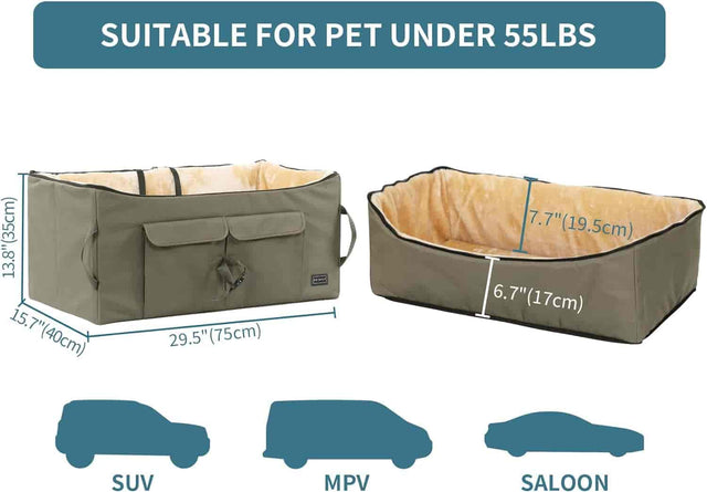 PETSFIT Dog Booster Seat For Large Dogs or 2 Small Dogs or Medium Dog up to 45 lb - Pet Supplies