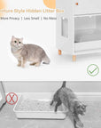 PETSFIT Litter Box Enclosure Stylish Furniture with Odor-Free Storage Cabinet -  Pet Supplies