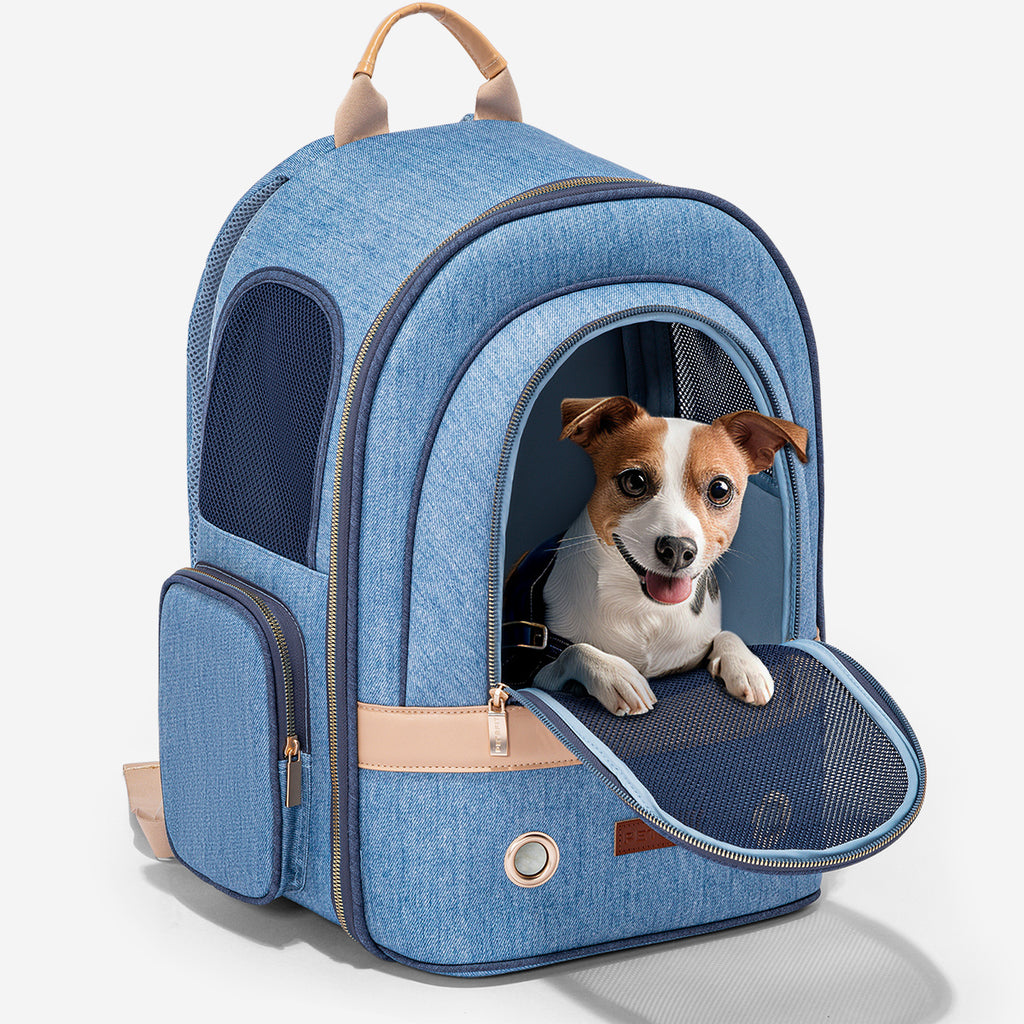 PETSFIT Denim Backpack for Stylish Pets