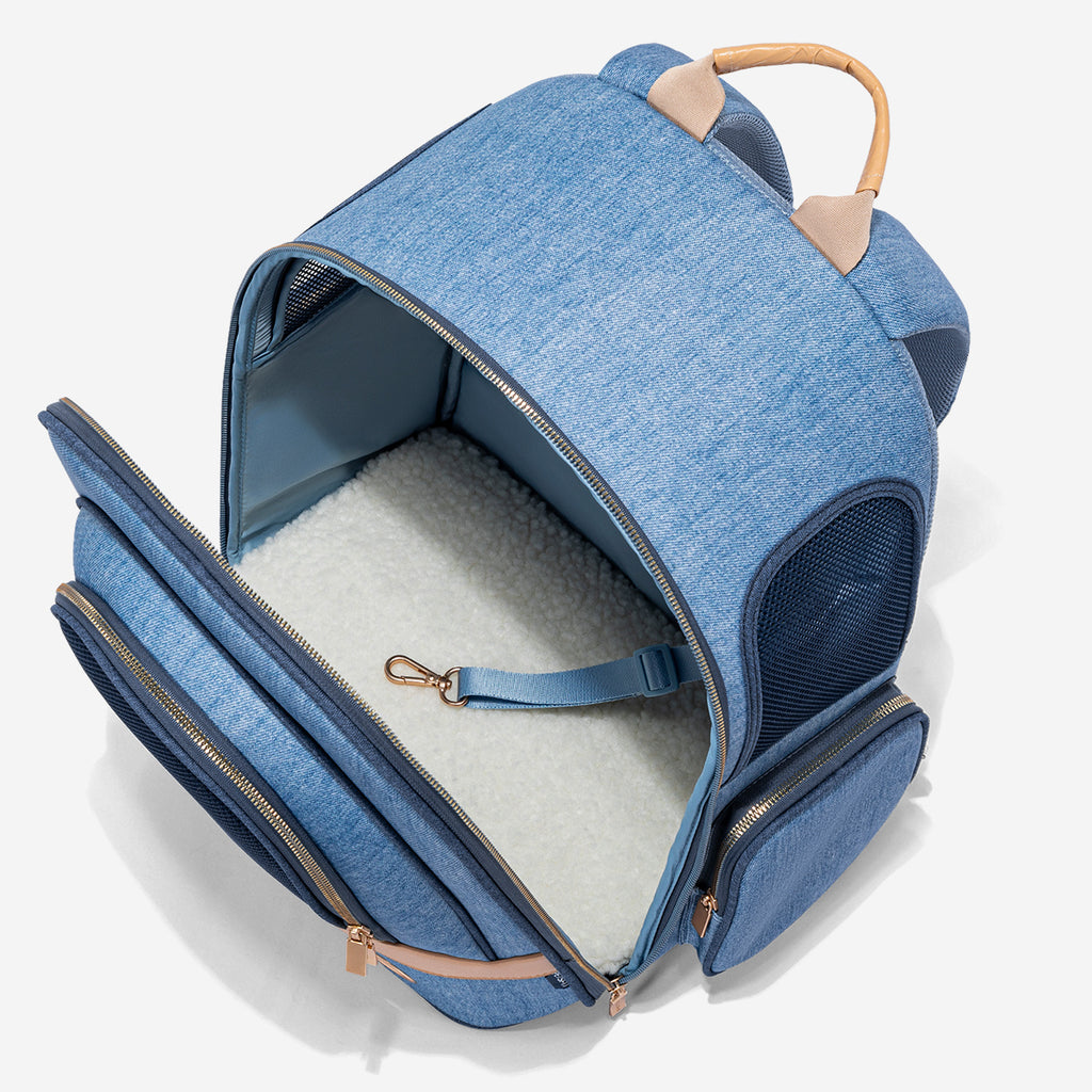 PETSFIT Denim Backpack for Stylish Pets