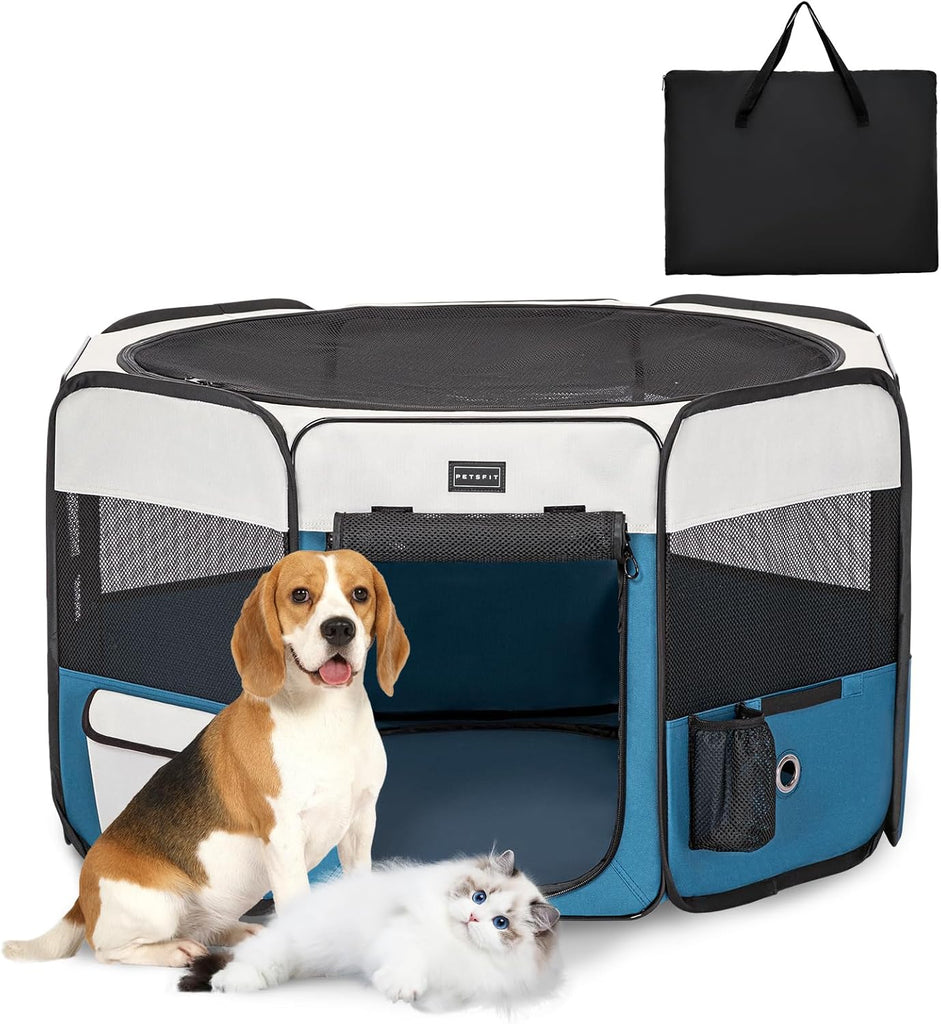 PETSFIT-Dog-Playpen-Blue-M