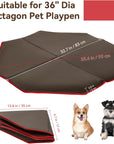 Tapis de parc octogonal doux et lavable Petsfit 