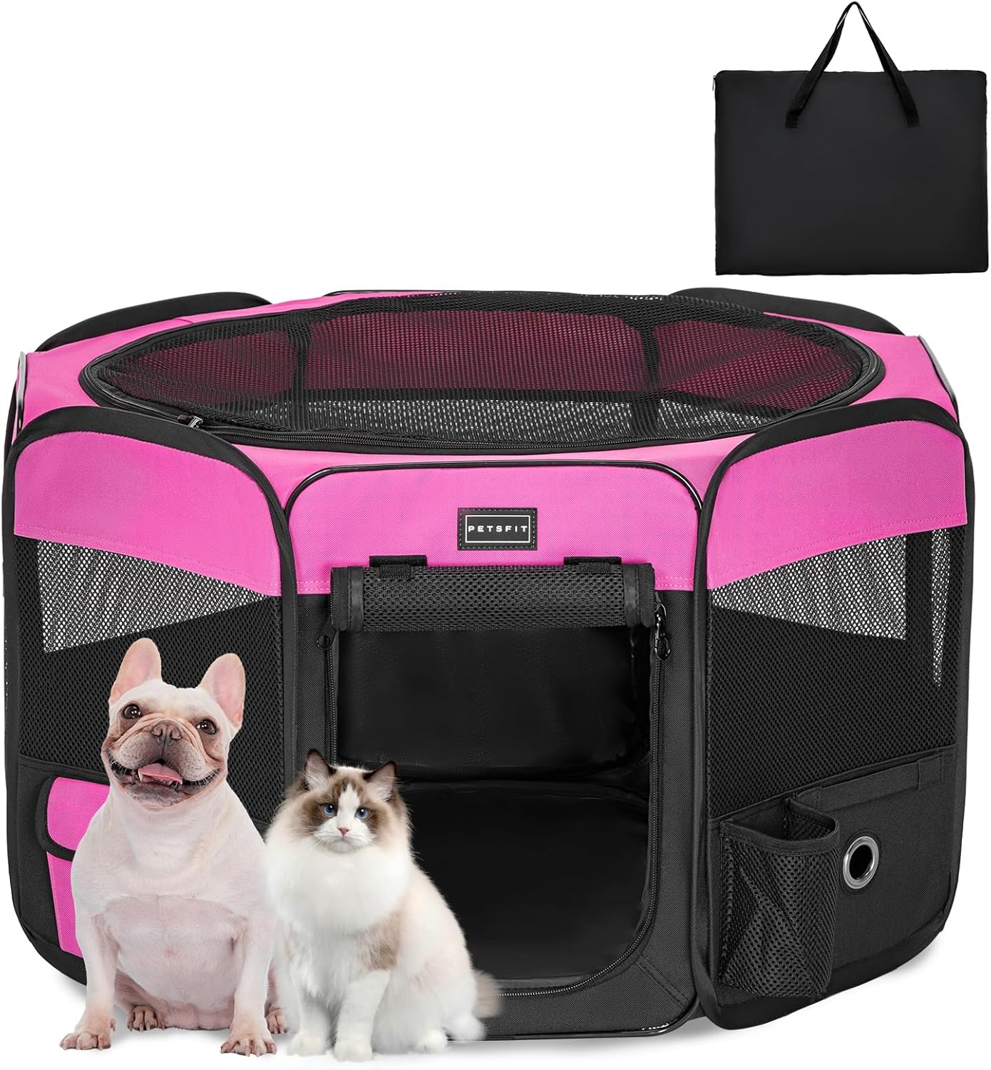 PETSFIT-Indoor-Outdoor-Travel -Pet Playpen-Pink-S