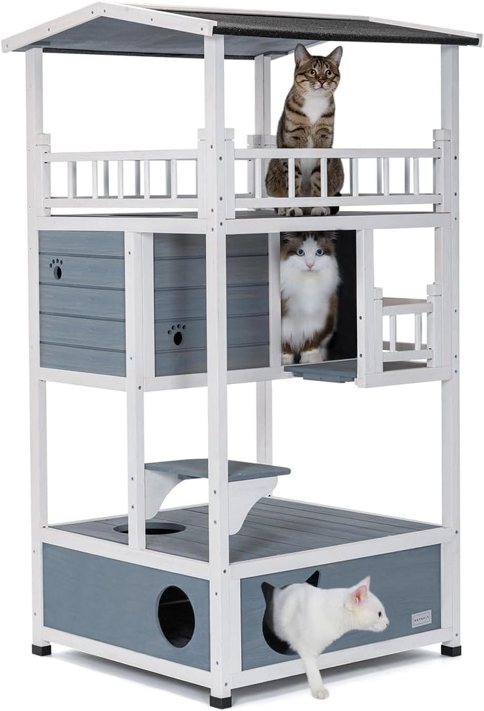 Petsfit Outdoor Cat House Cat Tree Cat Condo Cat Shelter Cat Furniture