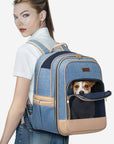 PETSFIT Trendy Denim Pet Carrier Backpack