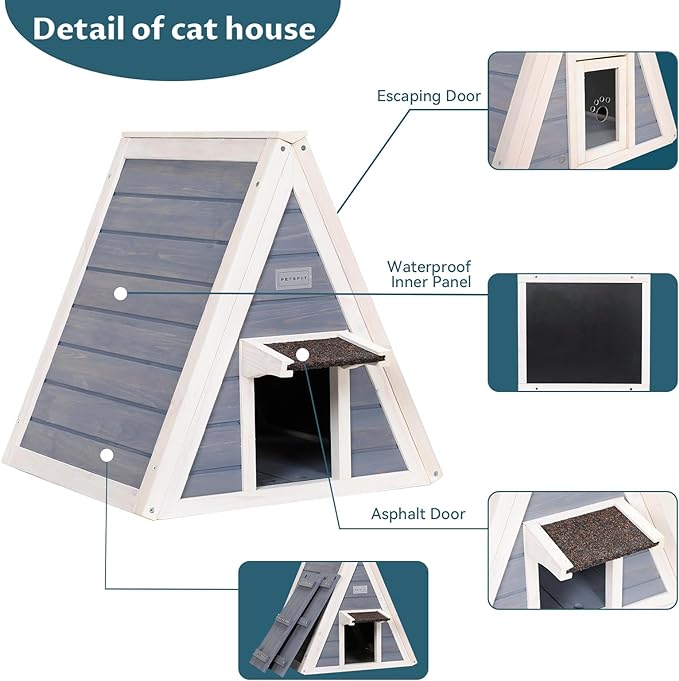 PETSFIT Cat House for Outdoor Indoor Weatherproof-Pet Supplies