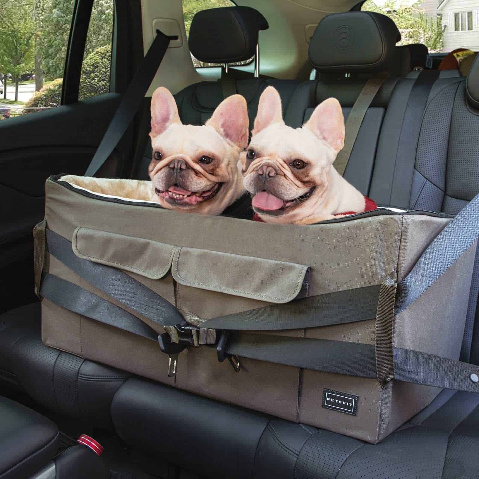 Siège d'auto pour chien PETSFIT siège d'appoint de voiture de voyage pour animaux de compagnie avec ceinture de sécurité 