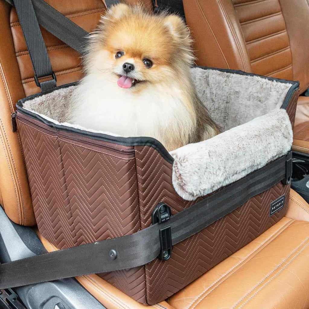 PETSFIT-Dog-Car-Seat-PU-Leather-with-Patent-Safe-Buckles-BROWN