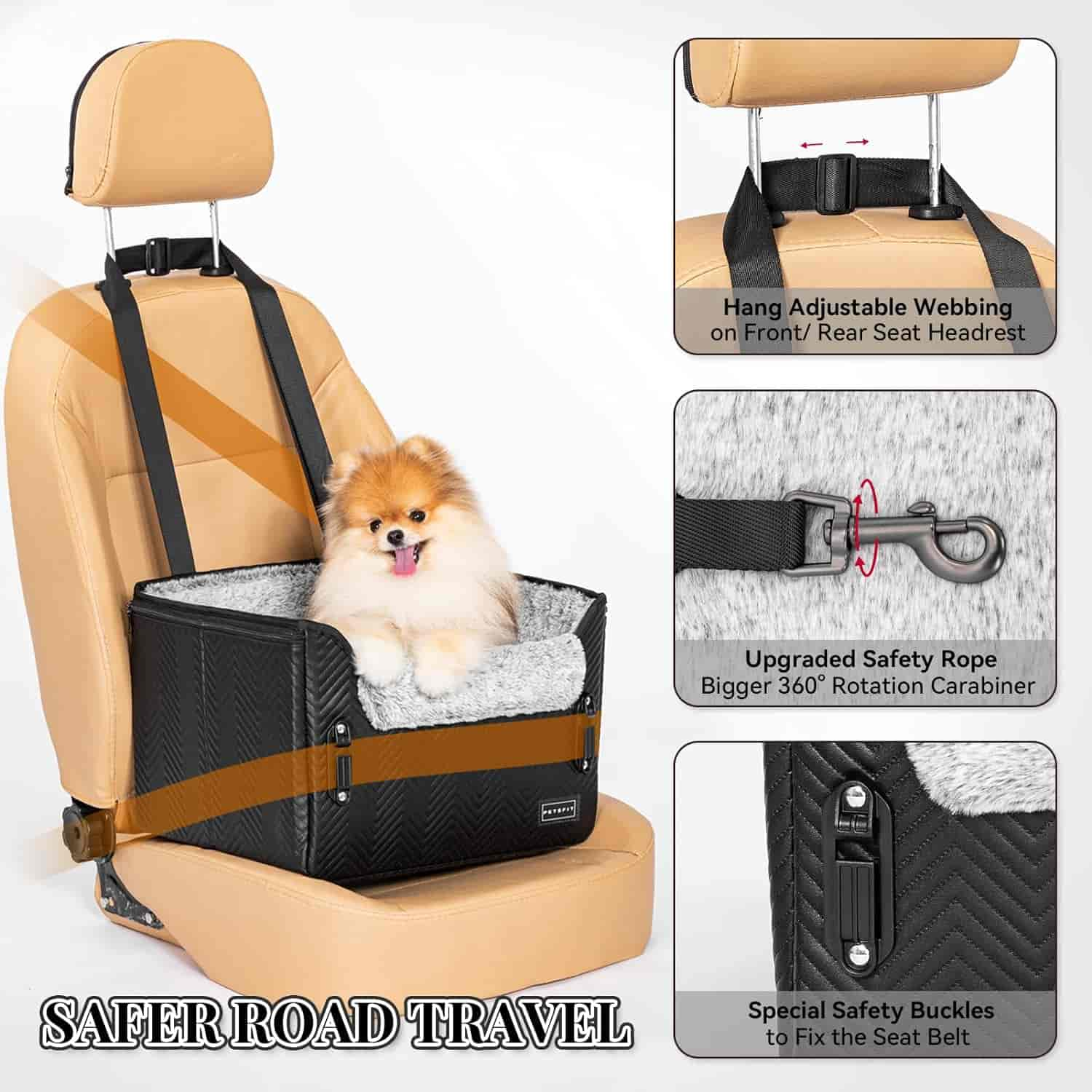 PETSFIT-Dog-Car-Seat-PU-Leather-with-Patent-Safe-Buckles