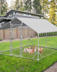 PETSFIT Large Metal Chicken Coop Walk-In with Anti-Rust Durable Steel & 420D Anti-Ultraviolet Waterproof Cover Hen House for Outdoor Farm Use-动物/宠物用品