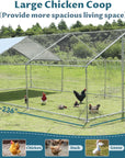 PETSFIT Large Metal Chicken Coops with Anti-Rust Durable Steel & 420D Anti-Ultraviolet Waterproof Cover, Large Walk-in Poultry Cage Chicken Run for Outdoor Farm Use 118"x236"x76.8"-动物/宠物用品