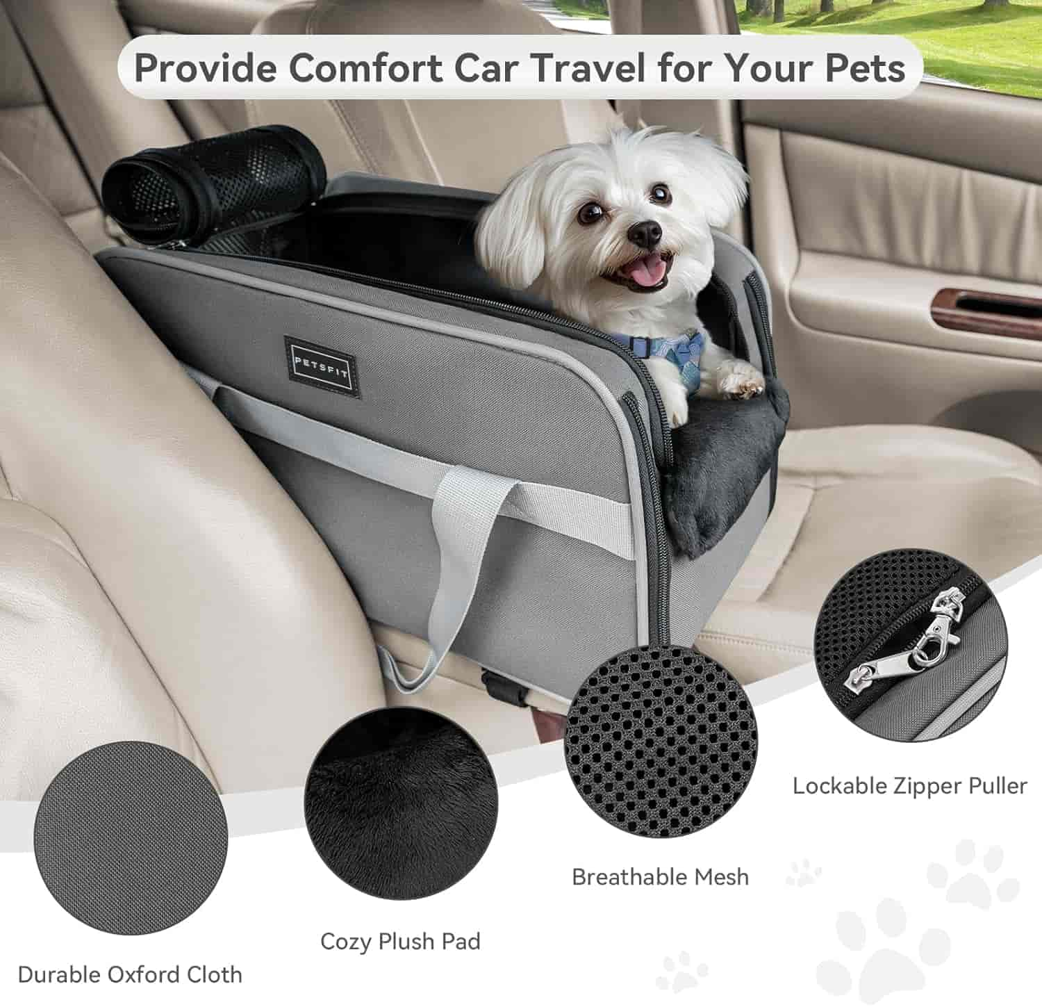 PETSFIT Multipurpose Console Dog Car Seat