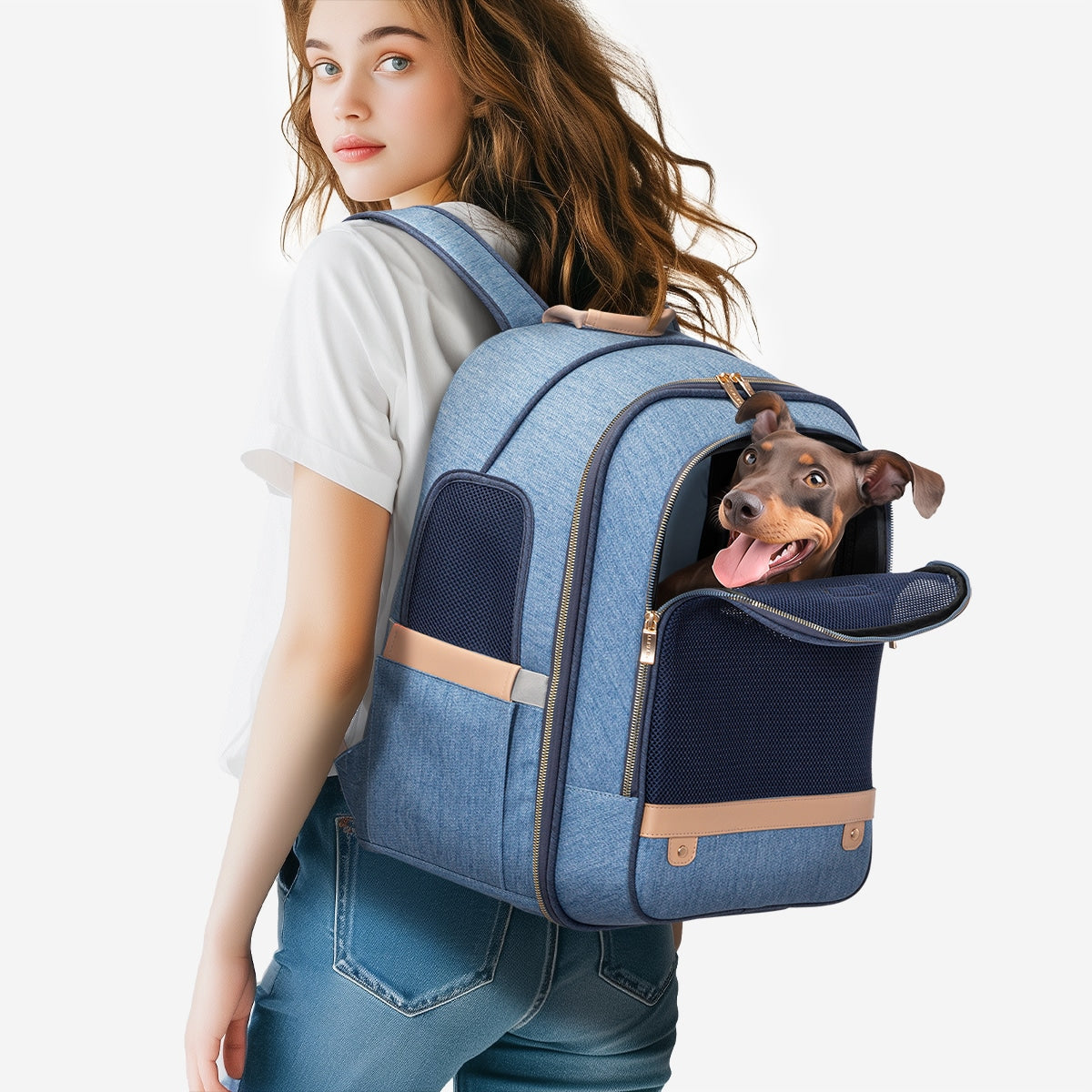 PETSFIT Pet Denim Blue Backpack