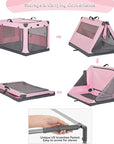 PETSFIT Portable Soft Collapsible Dog Crate Pink - PETSFIT STORE