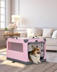 PETSFIT Portable Soft Collapsible Dog Crate Pink - PETSFIT STORE