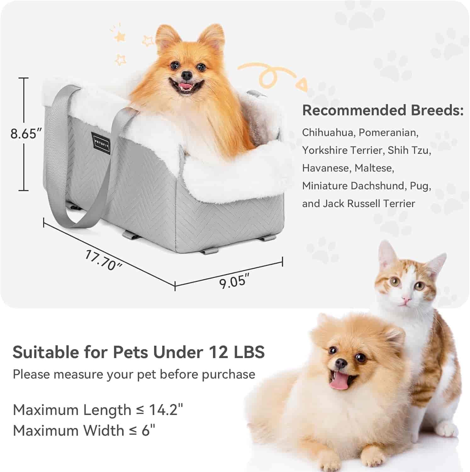 PETSFIT Small Dog Console Car Seat