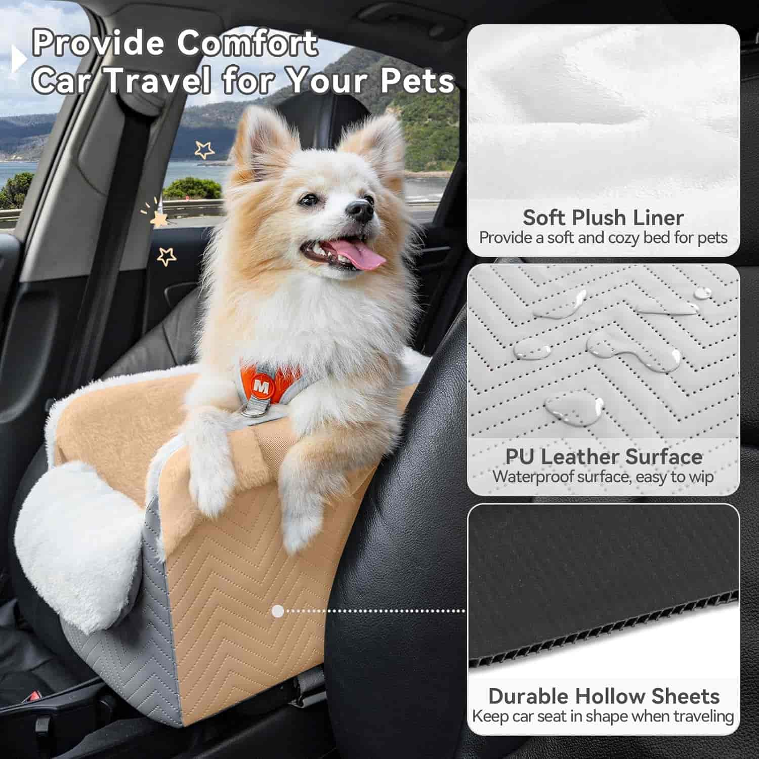 PETSFIT Small Dog Console Car Seat