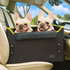 PETSFIT Dog  Car Booster Seat Dog Car Seat for Medium Dogs with 2 Clip-On Safety Leashes