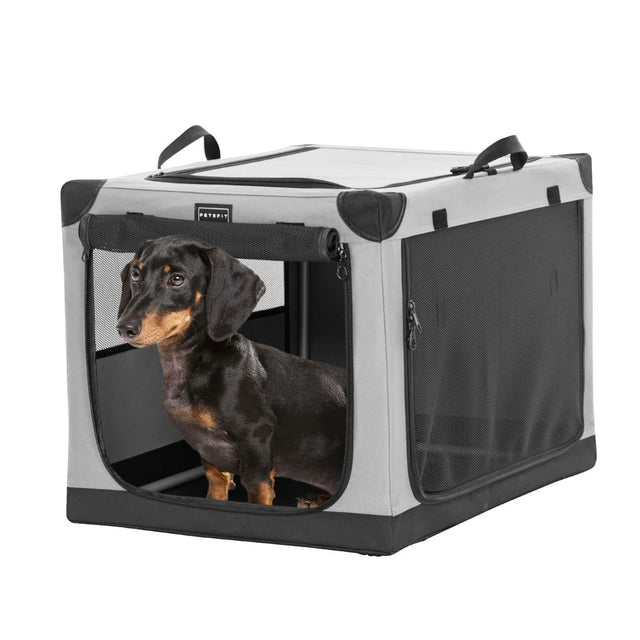 PETSFIT_Portable_Soft_Collapsible_Dog_Crate_Light_Gray_2